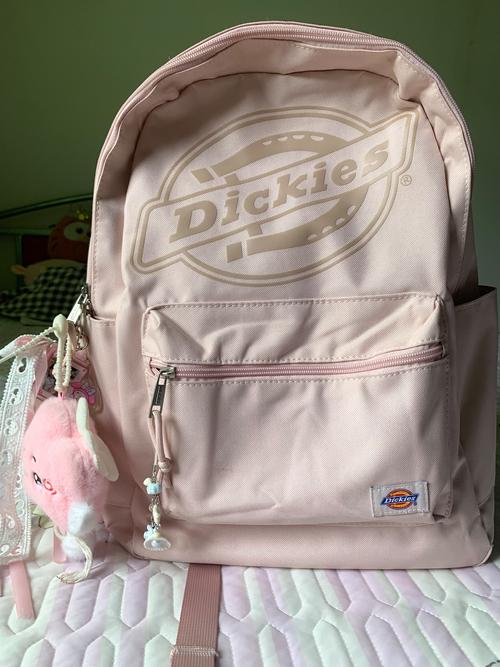 經典印花嫩粉色學生書包!